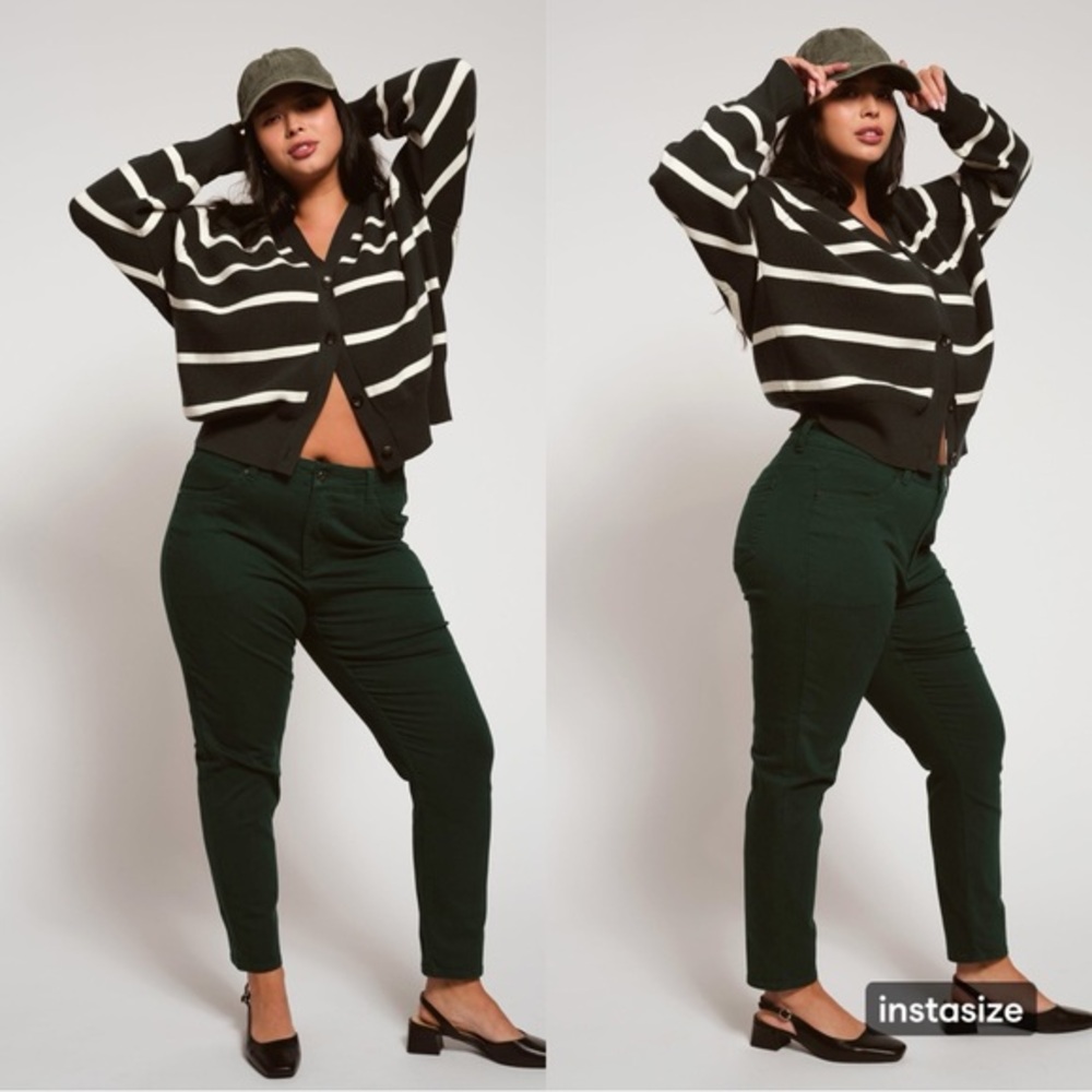 Universal Standard NWT Green Seine High Rise Skinny Jeans Size 2 Long
